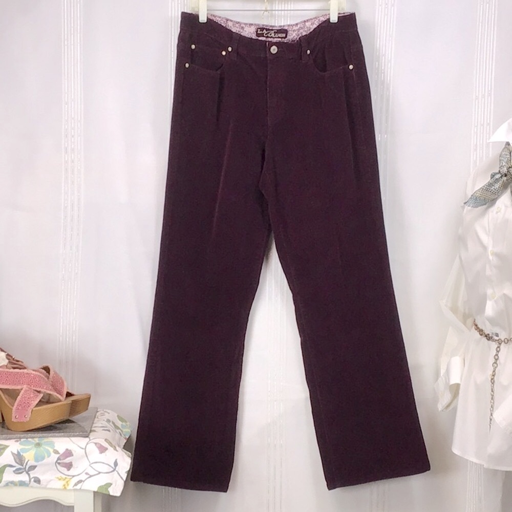 VTG L.A. Blues Purple Corduroy Wide Straight Leg 5 Pocket Jeans Sz.16 - Picture 4 of 12
